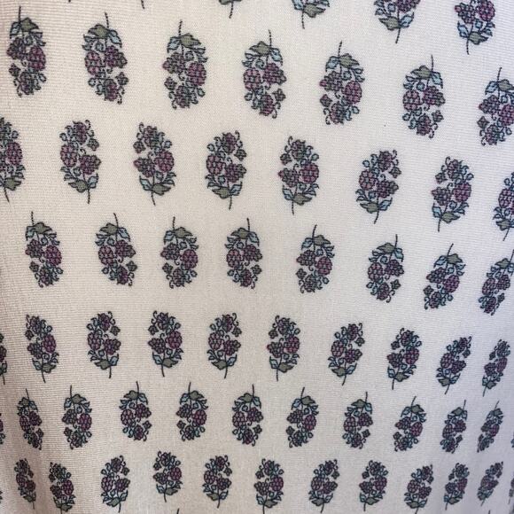 PJ Salvage Robe Open Front Kimono Layer Wrap Ditsy Floral White Pink, Size Large - Picture 9 of 9